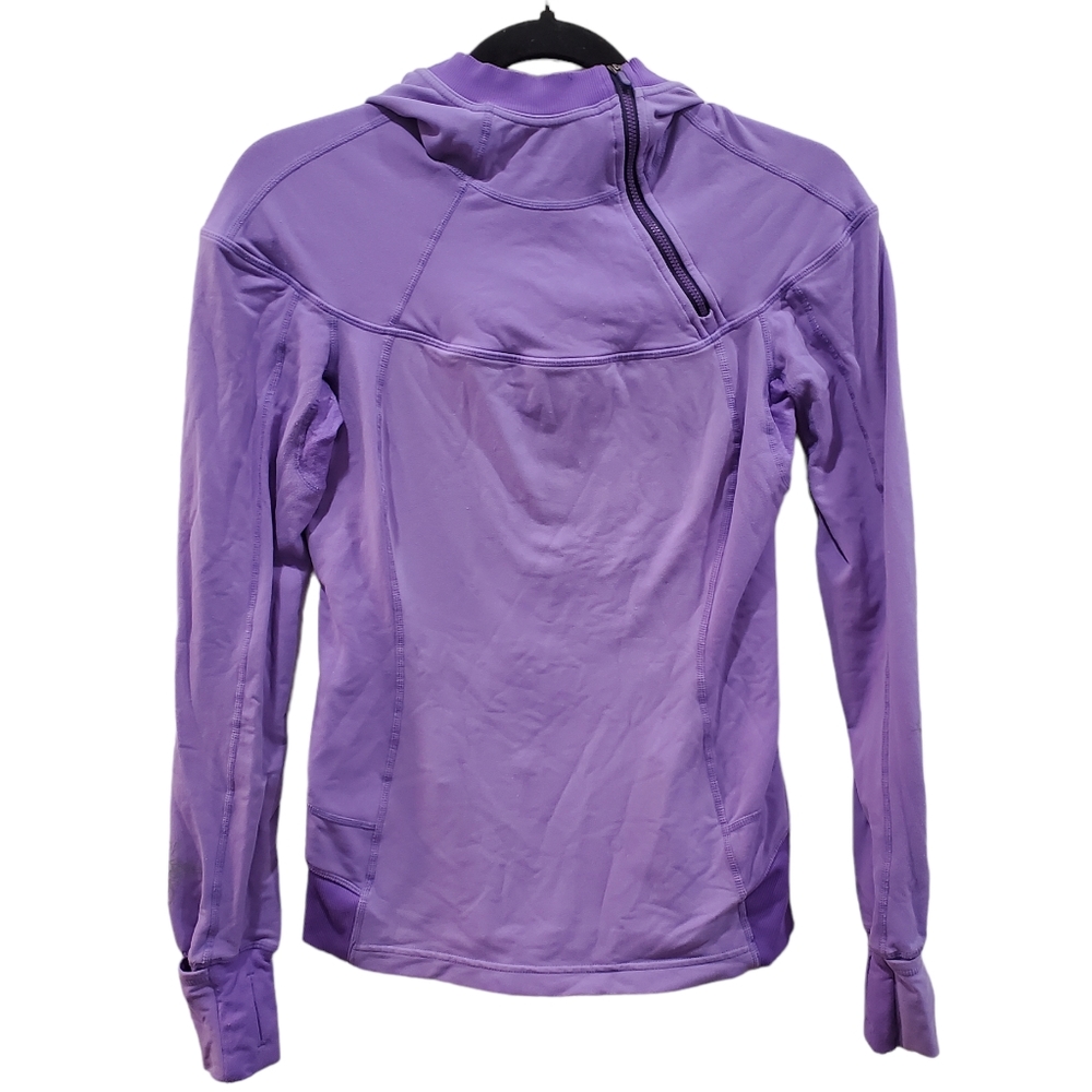 Lululemon Purple Pullover Hoodie Size 4 Thumbholes Running Workout